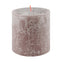 Taupe Rustic Shine Pillar Candle 10cm