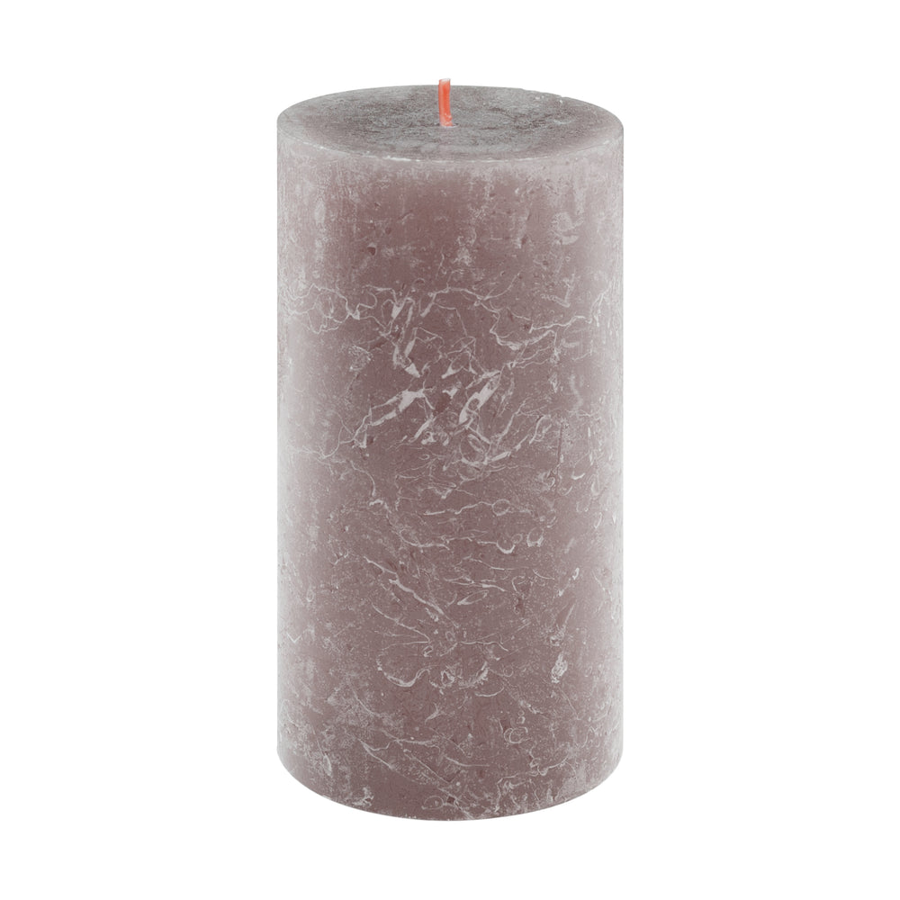 Taupe Rustic Shine Pillar Candle 13cm